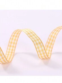 1 pieza 10 yardas de cinta de poliéster a cuadros, para manualidades florales, lazos, decoración de regalos, pasteles y San Valentín - Multicolor - Ver 9