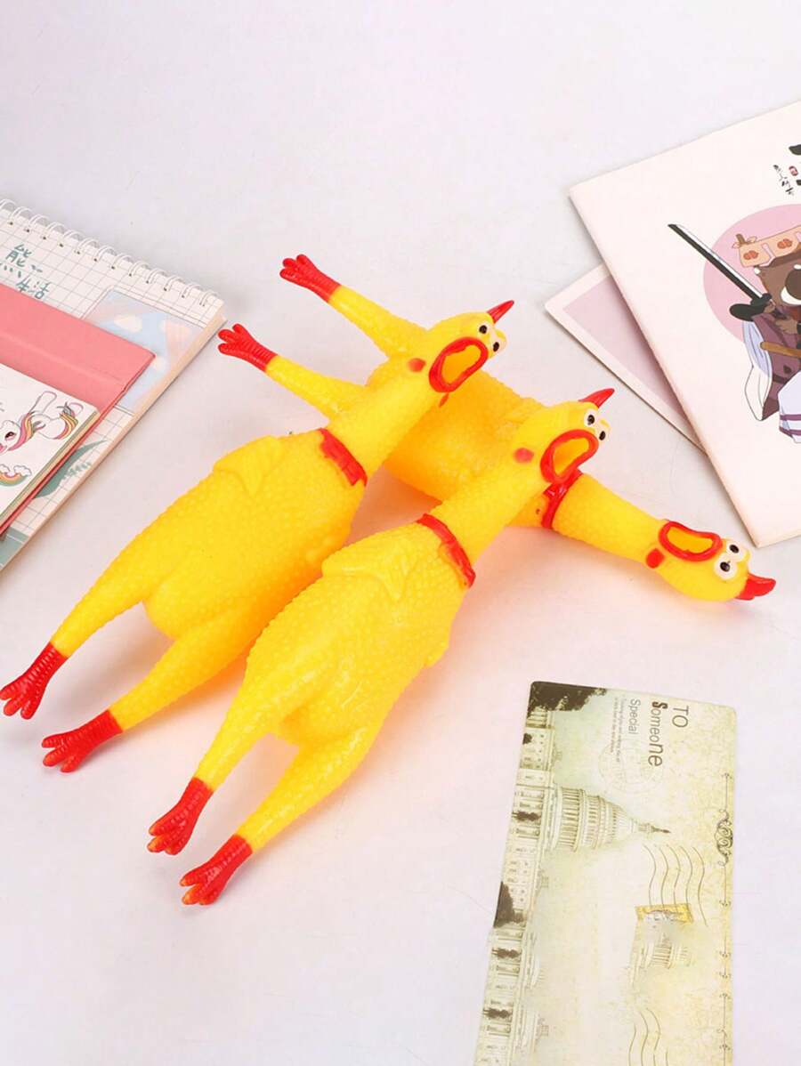 1pc Screaming Chicken Toy, Scream Chicken Toy, Pet Dog Toy, Stress Relief Squeaking Desperate Chicken, Wholesale - Multicolor - View 1