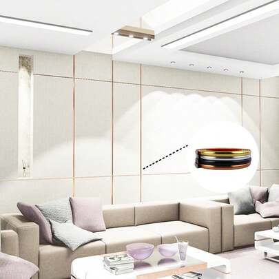 1 件 9.8 英尺即剥即贴墙面装饰线条，33 英尺 * 0.79 英寸装饰条，适用于墙壁、家具、柔性自粘墙面装饰条、家居装饰和墙面修复