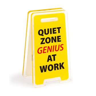 Acrylic Desk Sign "QUIET ZONE GENIUS ATWORK" - Humorous Office Decor, Unisex Gift For Coworkers, Versatile Room Decor Back To School