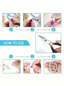 1/3pcs Pink Jewelry Making Plier Set - Ergonomic, Forged Steel Tools For Beading, Crafts And Bracelets - Includes Wire Cutters, Long Nose Pliers And Round Nose Pliers