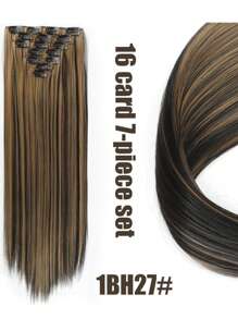 Extensions de cheveux à clipser 16 pièces, 22 pouces 7 pièces lisseur long, convient pour les extensions de cheveux synthétiques et les perruques des femmes