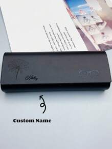 1pc Premium Mirrored Eyeglasses Case, High-End Customized Unique Image/Name Solid Color Glasses Box, Minimalist Design: Portable, Waterproof, Dustproof Function, Hard Shell PU Leather Floral Print Eyeglass Case, Name Glasses Box Suitable For Sunglasses, Prescription Glasses, Reading Glasses, Protective Eyewear Case And Rigid Sunglasses Case, Ideal Gift For Travel, Outdoor, Men And Women