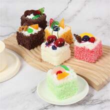 Bánh kem Pháp mềm mại chân thực PU Bánh ngọt giả Mousse Nam châm tủ lạnh trưng bày đạo cụ - Nhiều màu - Xem 7