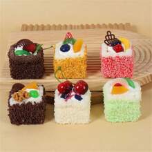 Bánh kem Pháp mềm mại chân thực PU Bánh ngọt giả Mousse Nam châm tủ lạnh trưng bày đạo cụ - Nhiều màu - Xem 6