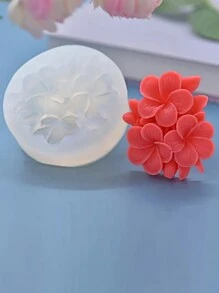 1 pieza Molde de silicona de 3 flores, molde decorativo floral - Blanco - Ver 3