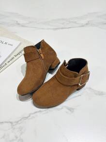Stivaletti corti alla moda per ragazze con zip laterale, semplici e stilosi, adatti per bambini, bambine, principesse, per tutte le stagioni