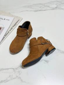 Stivaletti corti alla moda per ragazze con zip laterale, semplici e stilosi, adatti per bambini, bambine, principesse, per tutte le stagioni