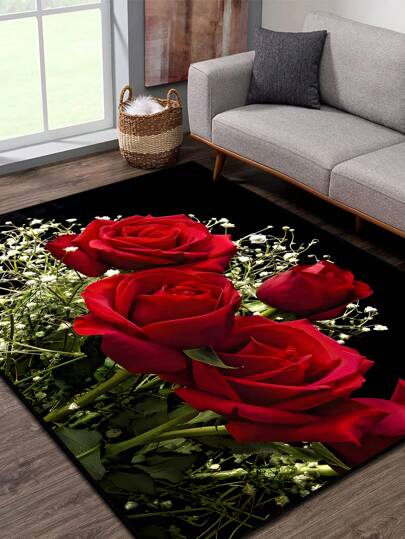 1pc Geometric Pattern Polyester Area Carpet/Rug, Easy Care Machine Washable, Suitable For Living Room, Hallway, Bedside, Home Decor