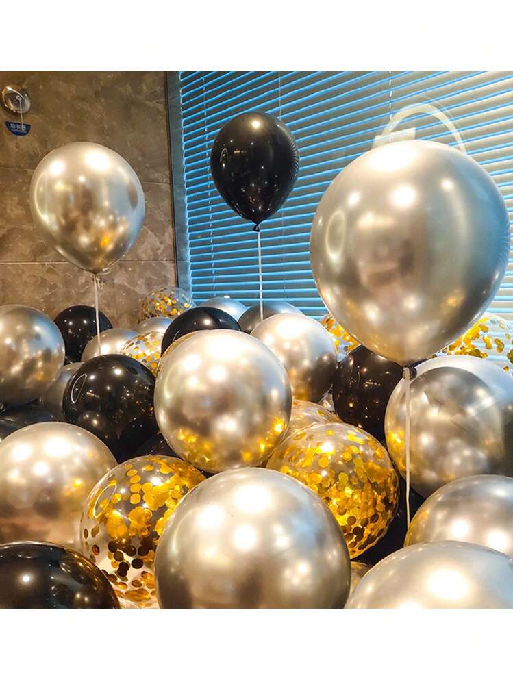 30pcs Metallic Confetti Balloons For Birthday Party Decor, Wedding And Anniversary Celebration - Multicolor - View 10