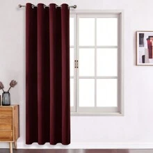 1 tấm hoặc 2 tấm rèm cửa có lỗ trên tùy chọn, rèm cách nhiệt cản sáng dệt ba lớp bằng vải cao cấp, rèm che tối cho phòng ngủ, phòng khách, nhà bếp, phòng ăn và tủ - Màu đỏ tía - rượu vang đỏ - Xem 19