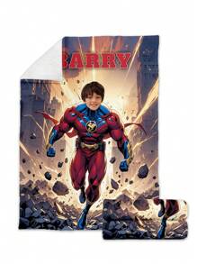 1pc Custom Flannel Photo Blanket For Bed,Personalized Gift, Good Christmas Gifts,Personalized Blankets,Bedding Blanket,Gifts For K,Boys,Flash,Super,Superhero Custom Face Blanket, Personalized Blanket With K Face,Hero Suit Pattern,Superhero Blanket For C, Name Plush Blanket Little Boys,Space Planet Background Blanket,Best Friend Photo/Text Blanket, Cozy Blanket,Family Gift, Wedding Gift, Birthday Gifts - Superhuman - View 7