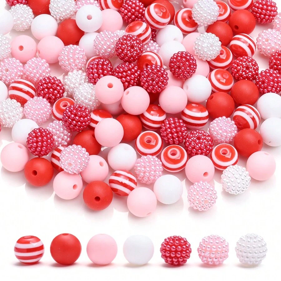 70pcs 12mm Silicone Round Beads, Resin Barcode Beads For DIY Bracelet, Necklace, Earrings, Keychain Pendant Making - Multicolor - View 1