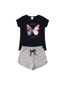Kit 5 Conjuntos Infantis para Meninas Sortido Tamanho 4 ao 14