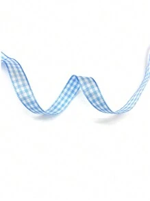 1 pieza 10 yardas de cinta de poliéster a cuadros, para manualidades florales, lazos, decoración de regalos, pasteles y San Valentín - Multicolor - Ver 6