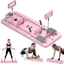 Tabla plegable de reformador de pilates para entrenamiento en casa, máquina de ejercicios multifuncional 5 en 1 portátil para abdomen y núcleo con resistencia ajustable, compacta y conveniente, equipada con temporizador y soporte para teléfono - Negro - Ver 9
