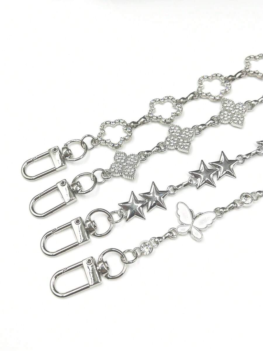 Nuevo estilo de bolso de mujer con cadena extensible decorativa de metal con mariposa, flor y estrella, accesorio de nicho versátil y de moda - Multicolor - Ver 1