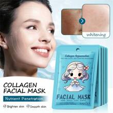 SADOER 1 peça/ 15 peças/ 30 peças/ 50 peças Máscara Facial de 25g com Colágeno, Rejuvenescimento, Hidratação e Clareamento