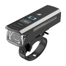 1pc Bicycle Light, Rechargeable Bike Light With Digital Display, Bright Road Cycling LED Sensor Night Riding Lamp