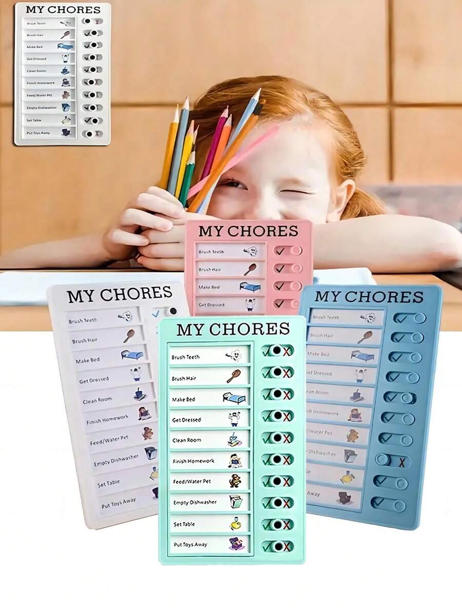 1pc Portable Shopping Planner Memo Board, To-Do List Board, Removable Reusable Plastic DIY Message Travel Planner Reminder Desk, Encourages Students To Develop Good Habits And Make Daily Study Task Plans, Prepare New Year And Christmas Gifts For Family And Children - 彩色 - 查看 1