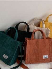 Women's Square Velvet Crossbody Bag [6004] - 黑色 - 查看 2