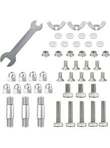 Patio Heater Replacement Parts - Reflector, Circle Umbrella Shape, Pyramid Patio Heater Heating Kits - Bolt And Nut Set - Silver - View 1