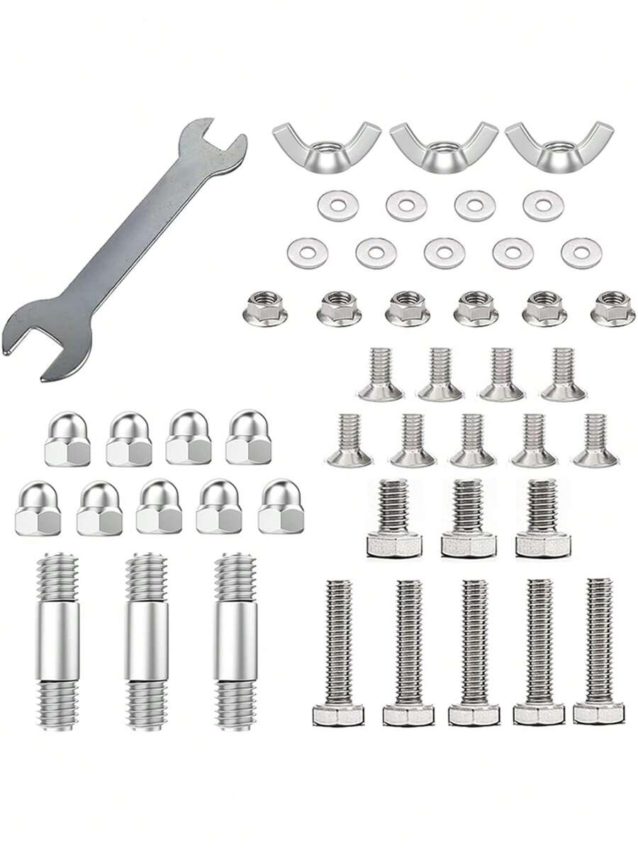 Patio Heater Replacement Parts - Reflector, Circle Umbrella Shape, Pyramid Patio Heater Heating Kits - Bolt And Nut Set - Silver - View 1
