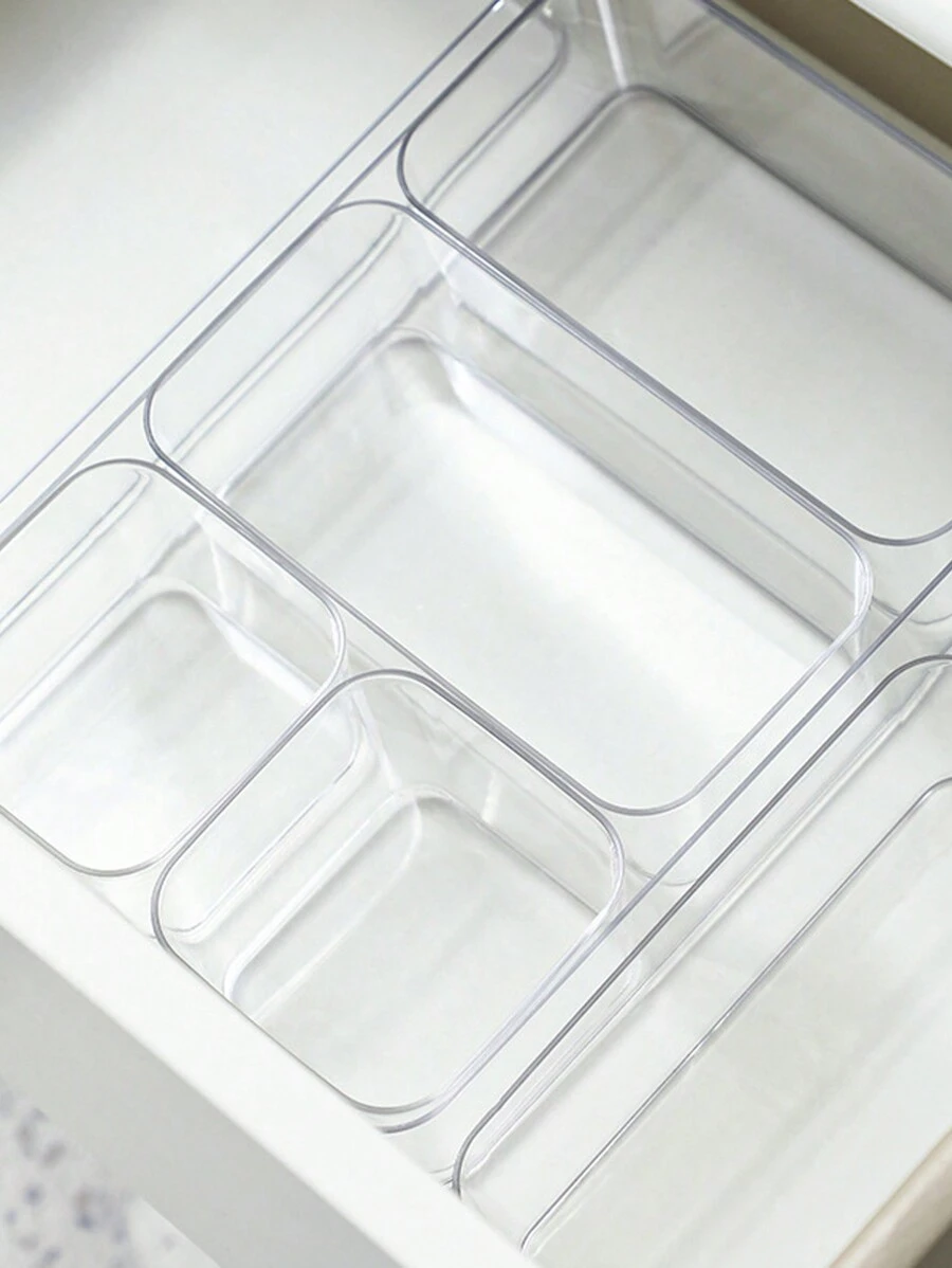 1pc Stackable Clear Acrylic Desktop Organizer Box, Portable Storage Container For Office, Desk, Bedroom, Drawer