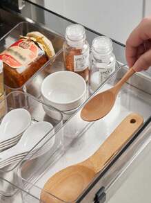 1pc Stackable Clear Acrylic Desktop Organizer Box, Portable Storage Container For Office, Desk, Bedroom, Drawer