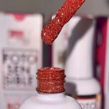 Gel Reflectivo Rojo Fantasy Nails, 15ml Gel Semipermanente de 3 Pasos - Rojo - Ver 3