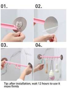 1pc,Kitchenware Stand Wall Mounted, Sticky Kitchenware Hook - No Drilling Required, Kitchenware Stand - Space Saving, Wall Mounted Accessory Hook For Kitchen, Bathroom, Bedroom