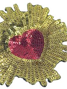 1 Peça Patch Bordado com Lantejoulas em Formato de Escudo Vermelho em Forma de Coração, Dia das Bruxas, Dia dos Namorados, Verão, Escola - 1 pedaço - Visão 7