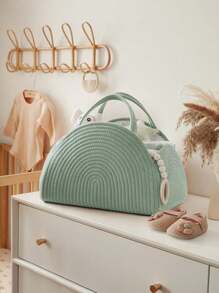 1 件手工编织尿布收纳袋，优雅的婴儿洗礼储物袋，适合新生男孩或女孩，坚固的婴儿尿布储物篮，适合婴儿车、婴儿床、尿布更换台，多功能育儿室储物袋，婴儿洗礼礼物 - 彩色 - 查看 14