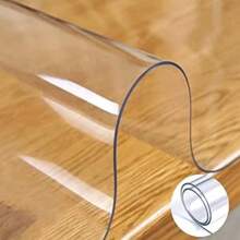 1 pièce de nappe transparente en PVC de 1,0 mm d'épaisseur, imperméable, résistante à la chaleur, film de protection pour surface de table, convient pour les maisons, les hôtels, les cuisines, les tables à thé, les nappes de maison