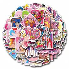 55 PIEZAS Pegatinas de Jem y los Hologramas - Pegatinas decorativas impermeables y autoadhesivas de vinilo, aptas para pegar en camión, botella, portátil, scrapbooking, coche, diario - Multicolor - Ver 4