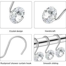 12pcs Acrylic Transparent Decoration Bathroom Accessories Shower Curtain Hooks Stainless Steel - View 4