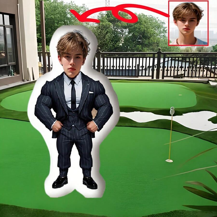 Bardzo fajna spersonalizowana poduszka 3D ze zdjęciem - spersonalizowany wzór twarzy, idealny prezent na Święto Dziękczynienia, Wielkanoc, Walentynki, miękka pluszowa tkanina, nadruk dwustronny, zapięcie na suwak, wiele opcji rozmiarów