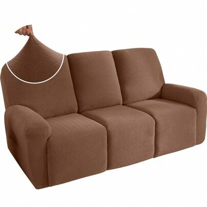 2025 New Soft Jacquard Recliner Cover With Pocket Lazy Susan Slipcover Furniture Protector With Elastic Bottom