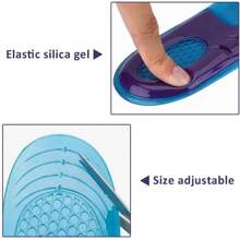 Silicone Insole Sports Non-Slip Mat, Unisex, Relieve Pressure, Long Standing Without Tiring Feet, Shoe Accessories, Back To School Supplies, Boots Accessories For Shoes For Women, For Outdoor, Sport, Travel, Household, Office, School - Blue - View 8