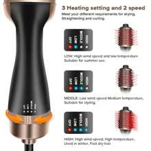 1 Pc Multifunctional Hot Air Comb,4-In-1 Hot Air CombHair Dryer, For Hair Curler & Straightener, Puffy Hairstyling,One-Step Volumizer Hair Dryer And Styler,Less Frizz, More Shine And Less Heat Damage For Salon-Style Blowouts Black/Pink