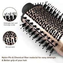 1 Pc Multifunctional Hot Air Comb,4-In-1 Hot Air CombHair Dryer, For Hair Curler & Straightener, Puffy Hairstyling,One-Step Volumizer Hair Dryer And Styler,Less Frizz, More Shine And Less Heat Damage For Salon-Style Blowouts Black/Pink