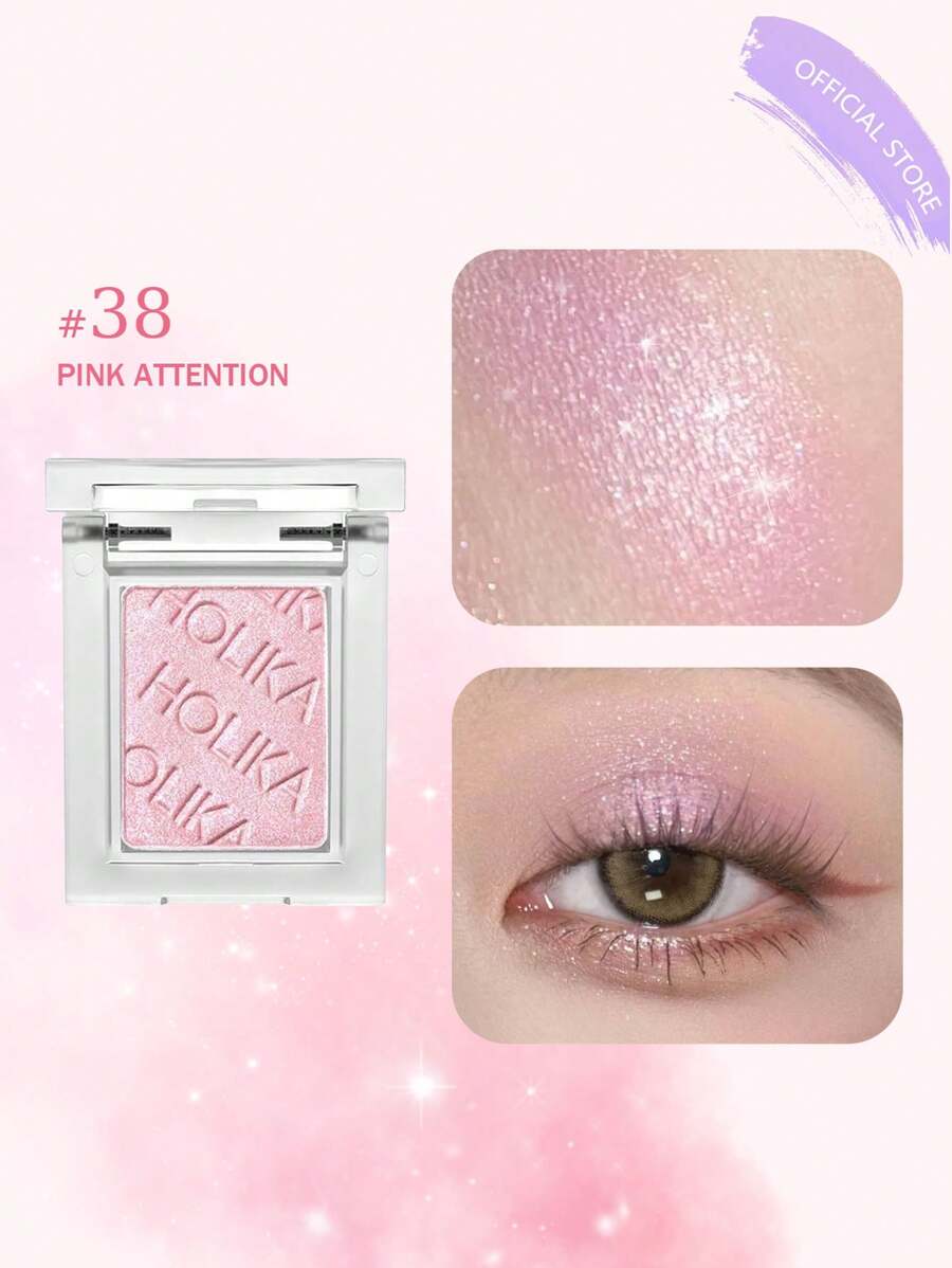 HOLIKA HOLIKA 我的最爱 38 色眼影盘,Attention 色号,珠光自然眼影粉,显色度高,易于晕染,持久不脱妆,24 小时持妆,韩国彩妆,Eyeglitz,K-Beauty,1.8 克/0.06 盎司 - 38 PINK ATTENTION - 查看 1