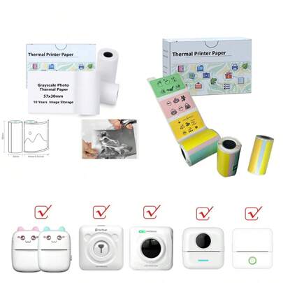 Papier termiczny do etykiet C9/X5/X6/A6/P1, 57x30mm Termiczne etykiety samoprzylepne do wielu zastosowań w kwadratach