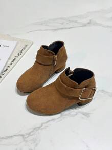 Stivaletti corti alla moda per ragazze con zip laterale, semplici e stilosi, adatti per bambini, bambine, principesse, per tutte le stagioni