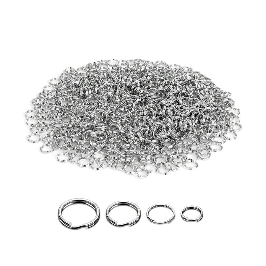 68pcs Jump Rings For Jewelry Making, O-Ring Connectors, Double Loop, Forked Jump Rings, Tiny Key Rings, For Necklaces, Bracelets, Earrings, DIY Crafts, Car & Office Key Accessories