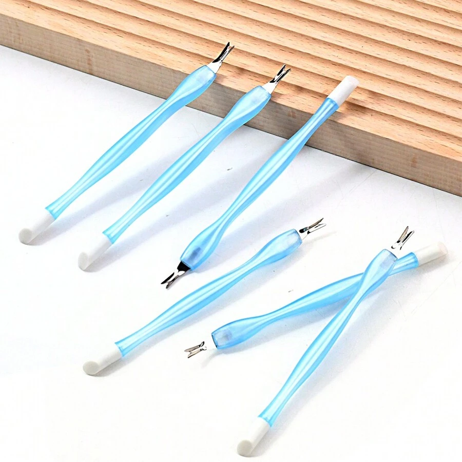 10 Pcs Blue Double-Ended Sliver Cuticle Pusher Dead Skin Push Remover ...