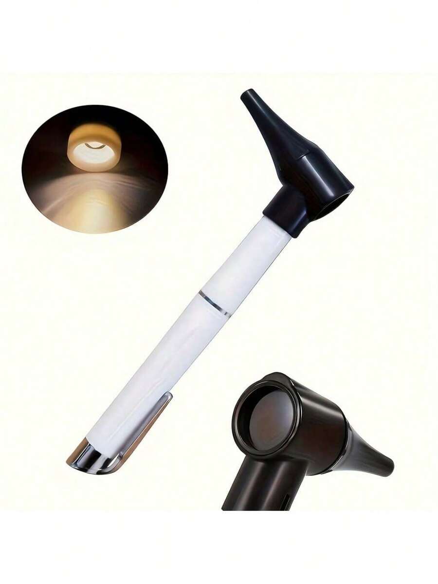 2 linternas LED para otoscopio, lupa para el cuidado de los oídos con 4 cabezales, herramienta para el cuidado de los oídos para adultos y mascotas, tamaño de bolsillo, sin batería - 2 piezas azul blanco - Ver 1