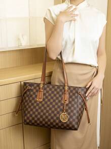 Shopper, Handtasche mit großem Fassungsvermögen, modisch vielseitiger Umhängetasche für Frauen, 2025 neue Patchwork Retro Lässig Damen Tasche