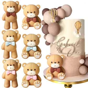 LaVenty Lavender Bear Cake Topper, Gender Reveal Cake Topper, Bear Cake Topper, Gender Reveal Birthday Cake Topper