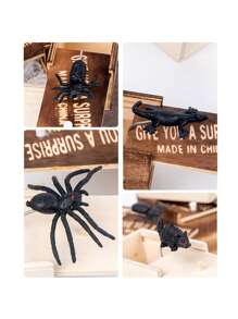 1pc Wooden Spider Prank Box - Funny Gag Gift Practical Joke Kit For Various Room Types, Indoor & Outdoor Use, Holiday Themed For Halloween, Christmas, Easter, Thanksgiving, Without Electricity